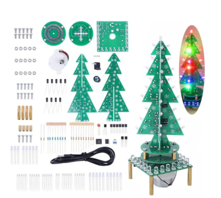 Adeept Color Rotating 3D RGB Christmas Tree LED DIY Soldering Kit