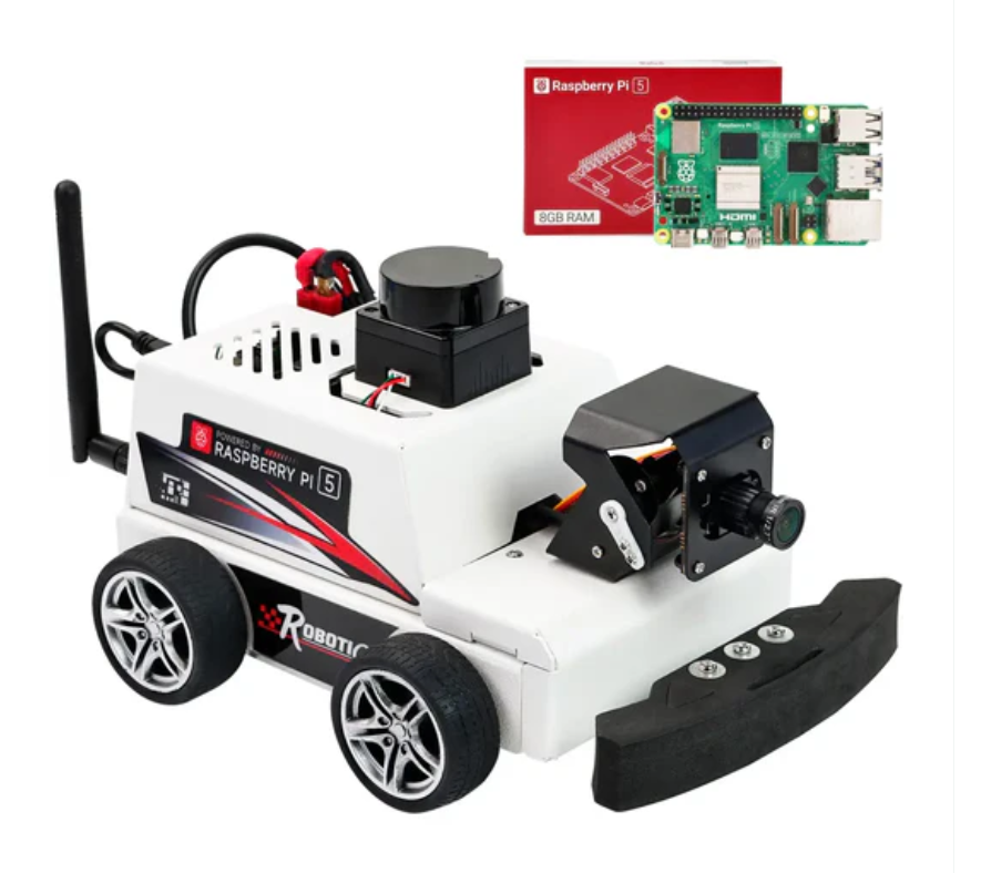 Yahboom Raspberry Pi 5 AI Visual ROS2 Robotic Car Kit 2DOF LiDAR Stem Educational Project for Teen Engineer Students (with Raspberry Pi5-8GB)